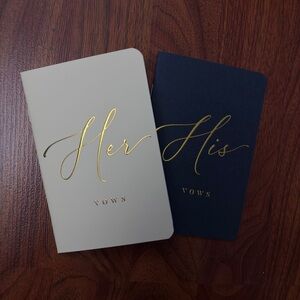 Gold Lettered Vow Notebooks